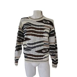 VTG Coogi Style 3-D Knit Bachrach Oversized Sweater Multicolor Textured Sz M